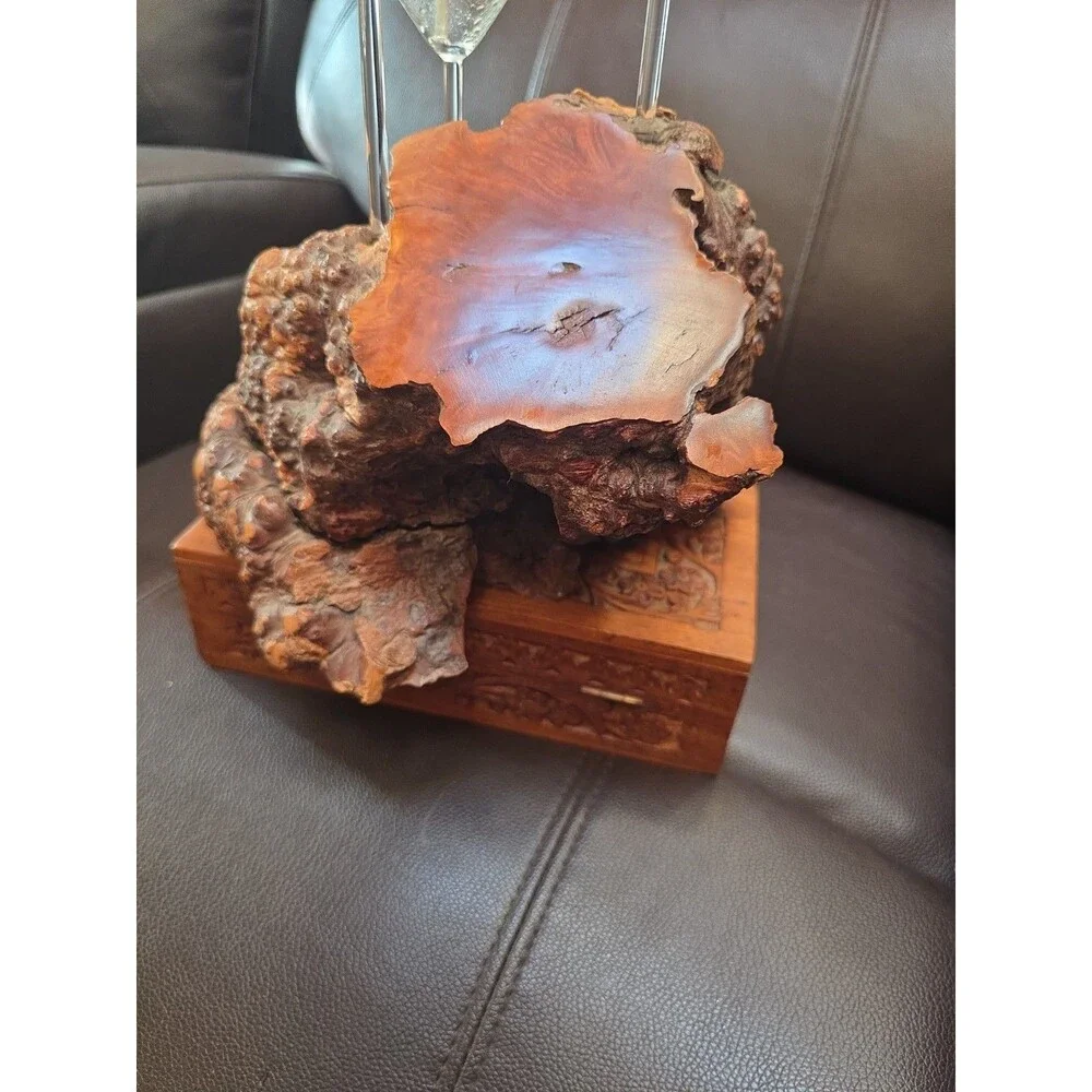 Blown Glass 3 Tear Drop Oil Burl Lamp-One Of A Kind-Hand Made-USA